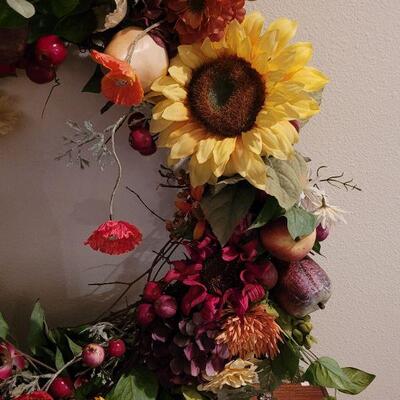 Lot 287: Large Fruit & Floral Wreath 