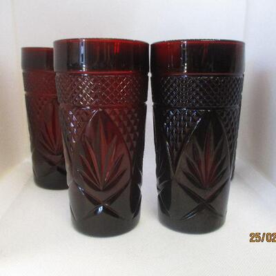 Lot 1 - Set of 4 Ruby Glass Coolers