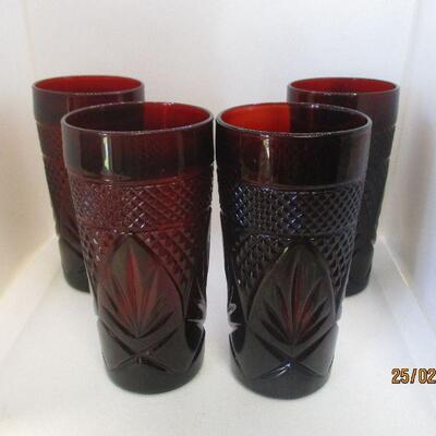 Lot 2 - Set of 4 Ruby Glass Coolers