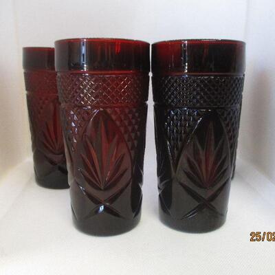 Lot 3 - Set of 4 Ruby Glass Coolers