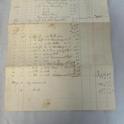 Lot 111 - 1898 Invoice Lumber Supplies