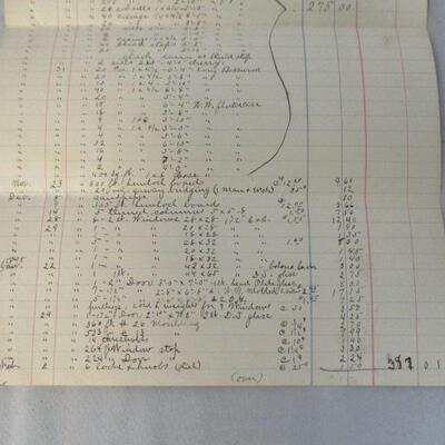 Lot 111 - 1898 Invoice Lumber Supplies