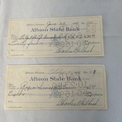 Lot 112 - (2) Bank Checks from PA 1940 and 1941