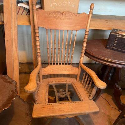 Large antique office chair / needs new seat