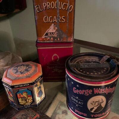 Group of vintage cigar / tobacco  tins