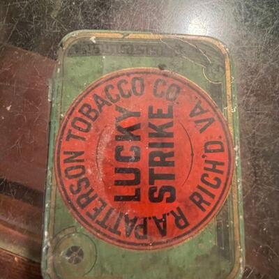 Vintage Lucky Strike metal tin
