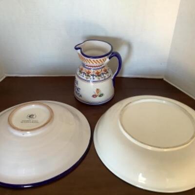 353 Two Large Serving Bowls and Columbia Restaurant Sangria Pitcher