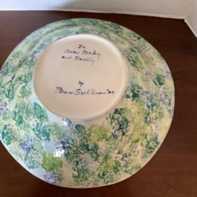 354 Large Hand Painted Decorative Bowl