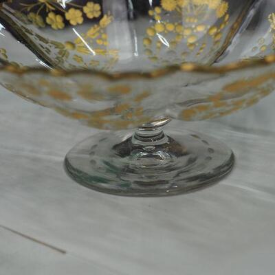 Lot 14 Large Punch Bowl, Matching punch cups, depression glass