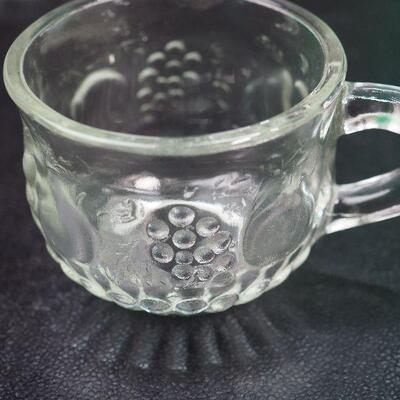 Lot 14 Large Punch Bowl, Matching punch cups, depression glass
