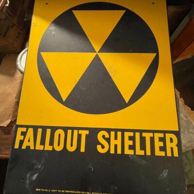 Original Fallout Shelter metal sign