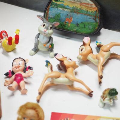 Lot 16 Troll House and Kitsch paintings, Disney animal figurines