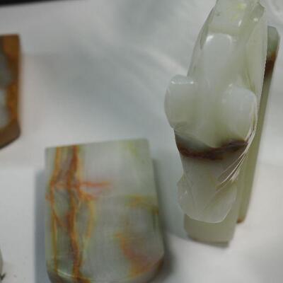 Lot 18 Alabaster Animals and chalkware clown