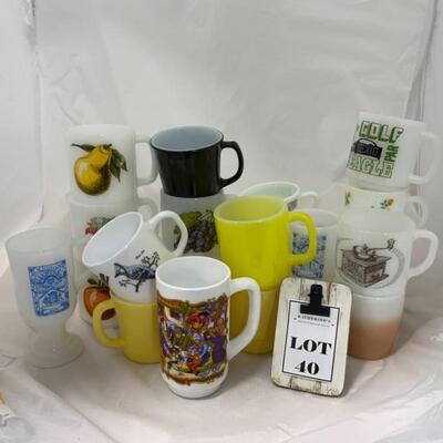 .40. VINTAGE | Large lot of 20 mugs | One Price | MCM