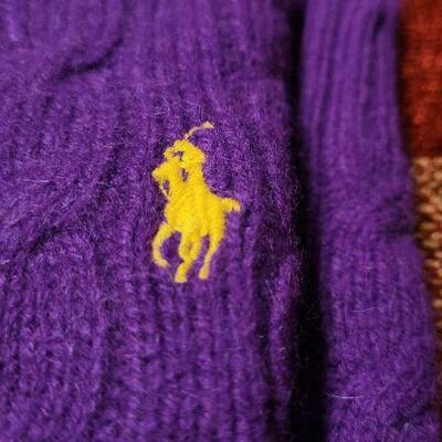 Lot 313: New w/ Tags RALPH LAUREN POLO Size Large Purple Sweater YELLOW HORSE LOGO