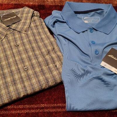 Lot 315: (2) New w/ Tags EDDIE BAUER Size TALL LARGE Outdoor Short Sleeve Shirts 