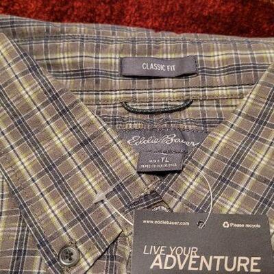 Lot 315: (2) New w/ Tags EDDIE BAUER Size TALL LARGE Outdoor Short Sleeve Shirts 