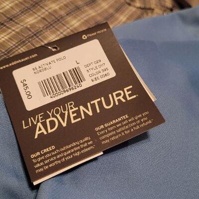 Lot 315: (2) New w/ Tags EDDIE BAUER Size TALL LARGE Outdoor Short Sleeve Shirts 