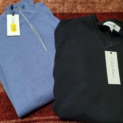Lot 318: (2) New w/ Tags CALVIN KLEIN Size Large Sweaters 