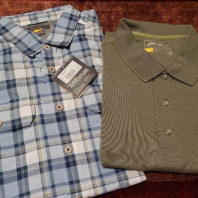 Lot 321: (2) New w/ Tags EDDIE BAUER Size Tall Large Outdoor Short Sleeve Shirts 