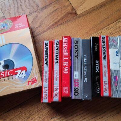 Lot 324: Assorted NEW SEALED Blank Media (CD-R & Cassette Tapes)