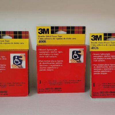 Lot 352: (3) New Packs of 3M Double Sided Foam Tape
