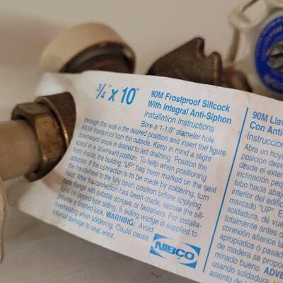 Lot 357: (2) 3/4" x 10" 90M Frostproof Sillcocks + (1) New Washing Machine Valve 