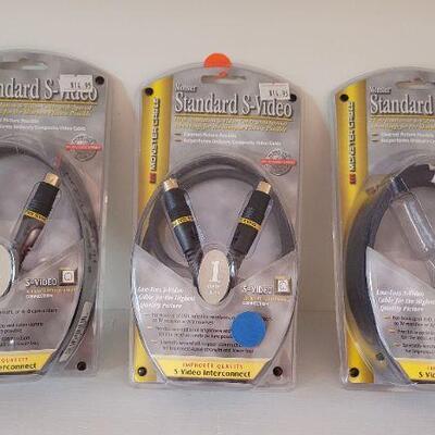 Lot 365: (3) New MONSTER CABLE Standard S-Video Cables 