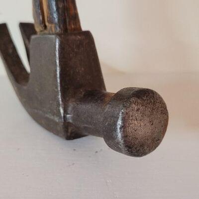 Lot 368: (3) Vintage Wood Handle Repair Tools - Hammers and Wrench