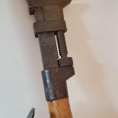 Lot 368: (3) Vintage Wood Handle Repair Tools - Hammers and Wrench