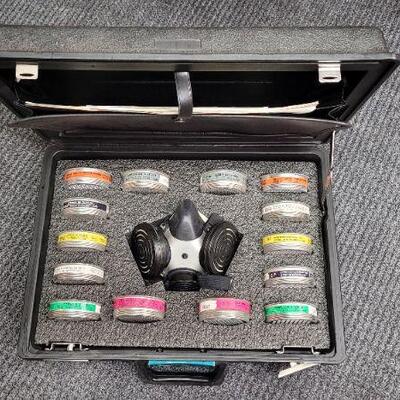 Lot 378: Vintage COMFO II Respirator Kit w/ all Original Canisters 