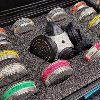 Lot 378: Vintage COMFO II Respirator Kit w/ all Original Canisters 