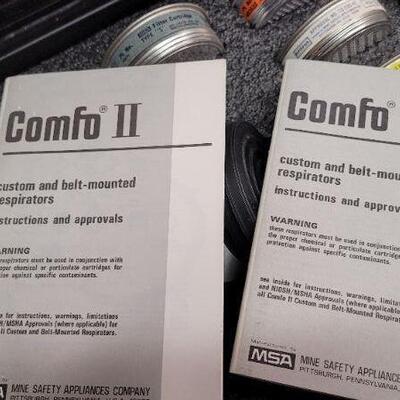 Lot 378: Vintage COMFO II Respirator Kit w/ all Original Canisters 