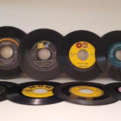 Lot 379: (8) Assorted Vintage 45 RPM Records 