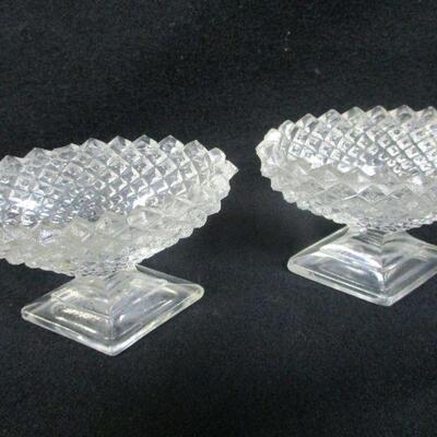 Lot 141 - Vintage Footed Press Glass Dishes
