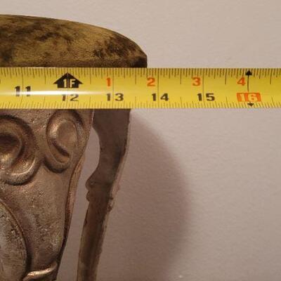 Lot 395: Vintage Velvet Top Padded Stool