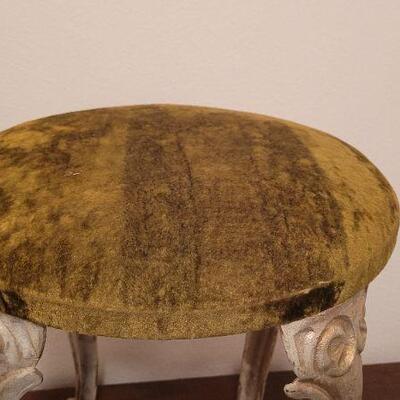 Lot 395: Vintage Velvet Top Padded Stool