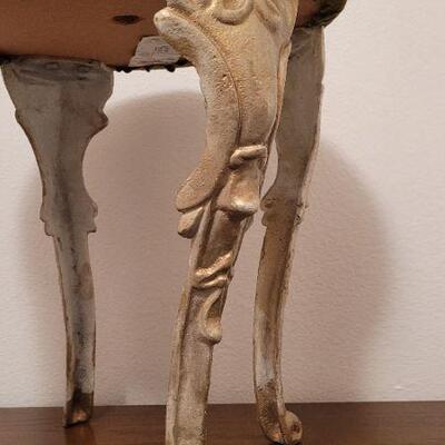 Lot 395: Vintage Velvet Top Padded Stool