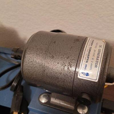 Lot 403: Vintage ENERGY CONCEPTS Motor Generator Base  Model 21980 w/ (2) 24 Volt 2 Amp DC Generators 