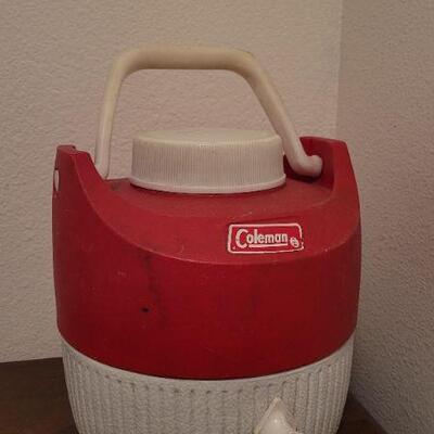 Lot 414: Vintage COLEMAN Red Insulated Beverage Thermos