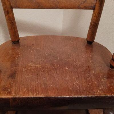 Lot 423: Vintage Children's Wood Rocking Chair 