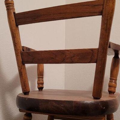 Lot 423: Vintage Children's Wood Rocking Chair 