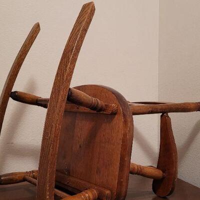 Lot 423: Vintage Children's Wood Rocking Chair 