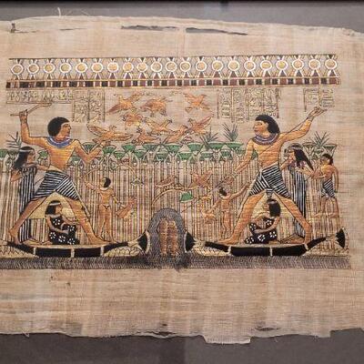 Lot 438: Vintage Framed Egyptian Scene Fine Art Signed Framed  