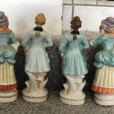 Set of 4 Victorian Colonial Men and Woman Figurines YD#022-0160