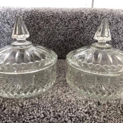 Matching Pair of Crystal Candy Dishes YD#022-0161