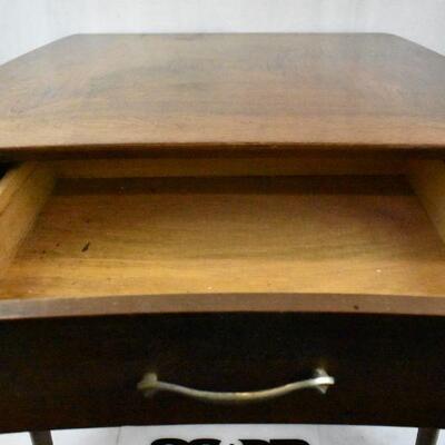 Vintage End Table with Drawer & Shelf, Midcentury Modern Style MCM - Vintage