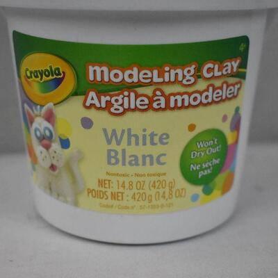 Crayola Modeling Clay Bucket, Modeling Clay For Kids, 15 Oz, White - New