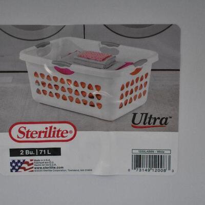 Sterilite 2 Bushel Ultra Laundry Baskets White Set of 2 - New