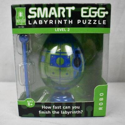 Qty 4 Smart Egg Puzzle Toys: 2 Robo & 2 Frank-Einstein - New